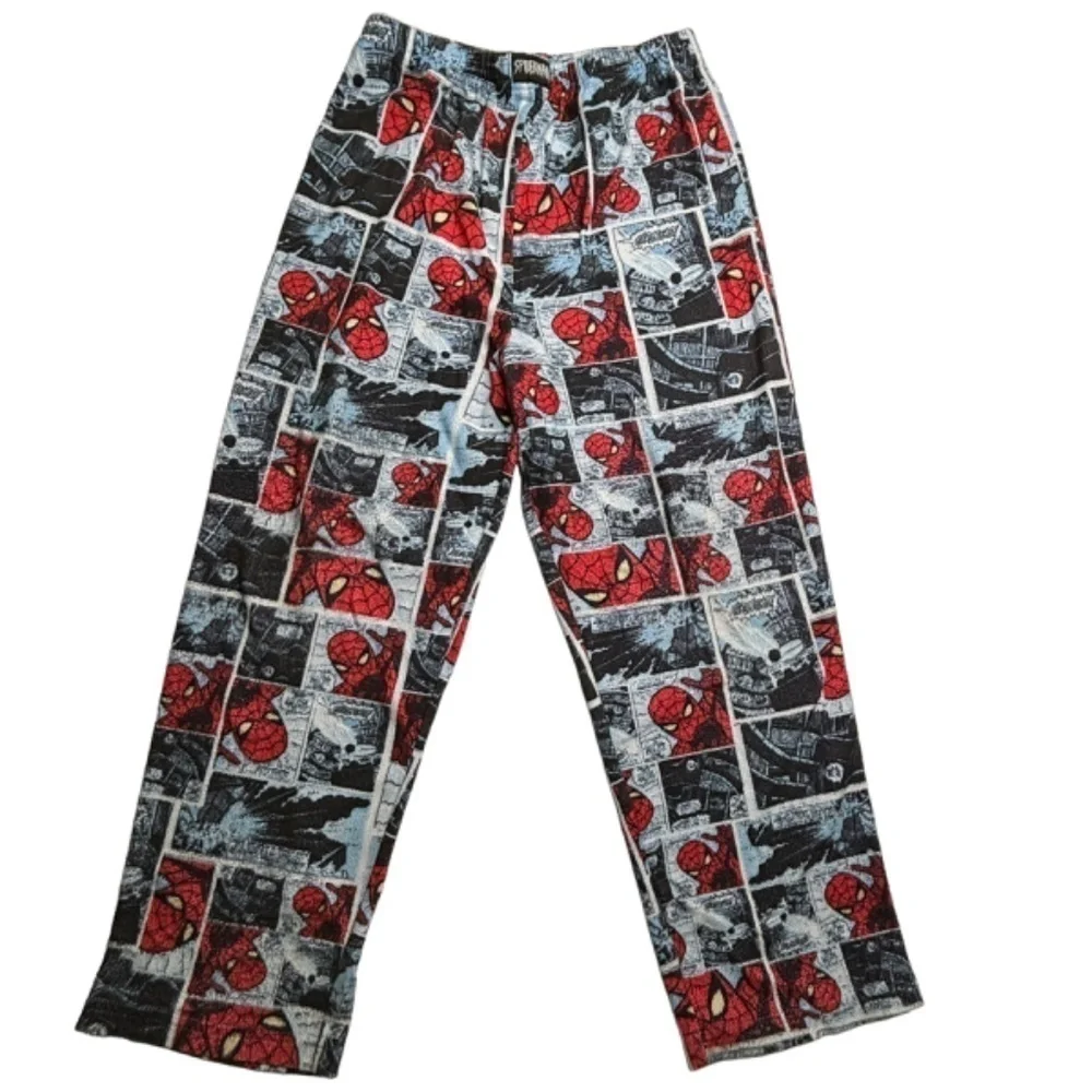 Boys Size Small Red Long Sleeve Thermal Top and Fleece Spiderman Pajama Bottoms